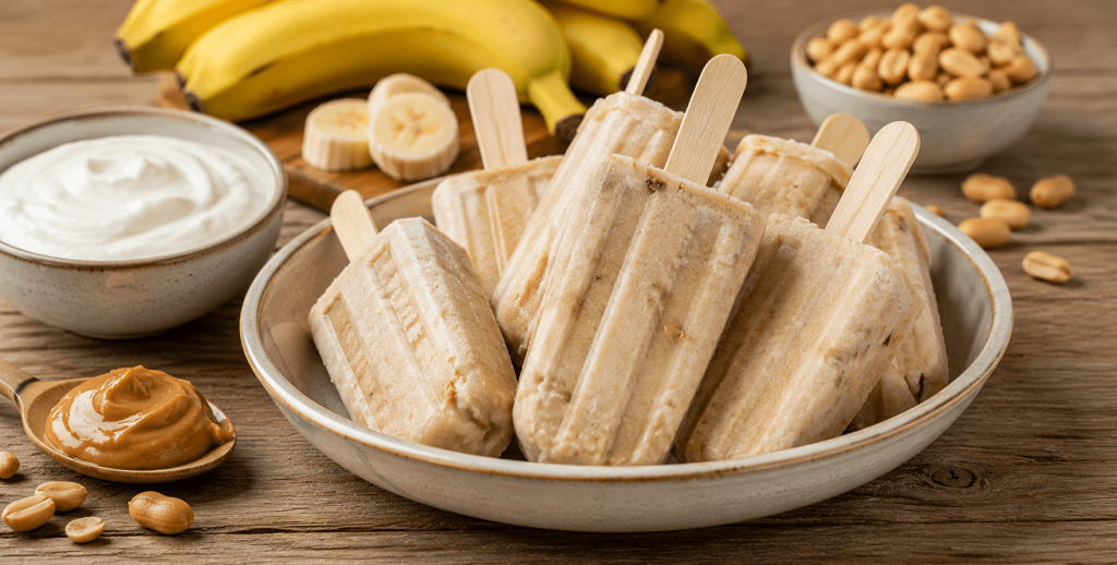 Peanut Butter Banana Popsicles